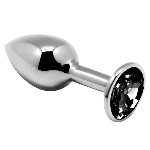 Серебристая анальная втулка с черным кристаллом Mini Metal Butt Plug Size M - 8 см. Серебристая анальная втулка с черным кристаллом Mini Metal Butt Plug Size M - 8 см.