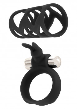 Набор чёрных насадок TICKLER BUNNY RING SET Набор чёрных насадок TICKLER BUNNY RING SET
