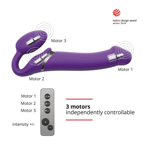 Фиолетовый безремневой вибрострапон Silicone Bendable Strap-On - size M Фиолетовый безремневой вибрострапон Silicone Bendable Strap-On - size M