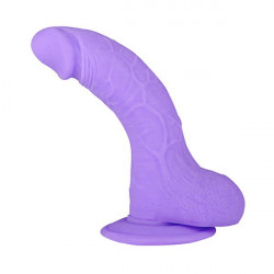 Фиолетовый фаллоимитатор на присоске XSKIN 6 TPR DONG PURPLE - 15 см.