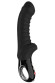 Черный вибратор с рёбрышками Tiger Black Line - 22,3 см. Черный вибратор с рёбрышками Tiger Black Line - 22,3 см.