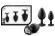 Набор из 3 черных пробок с прозрачным кристаллом-сердечком Bling Plugs Training Kit Набор из 3 черных пробок с прозрачным кристаллом-сердечком Bling Plugs Training Kit