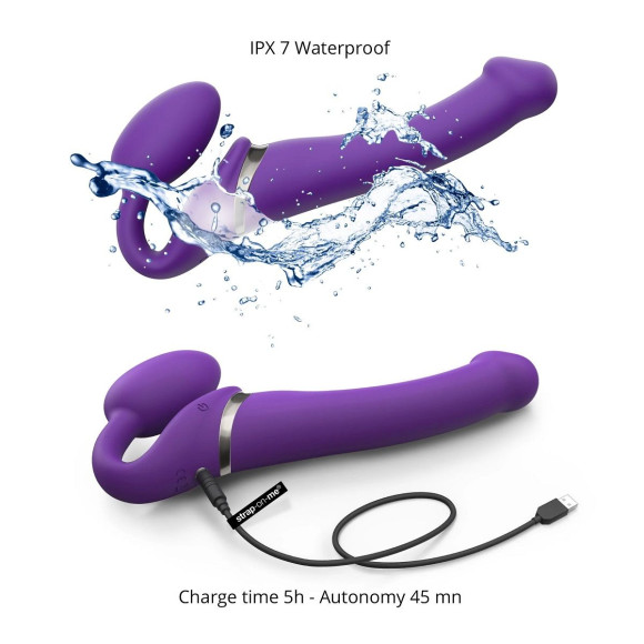 Фиолетовый безремневой вибрострапон Vibrating Bendable Strap-On - size L Фиолетовый безремневой вибрострапон Vibrating Bendable Strap-On - size L