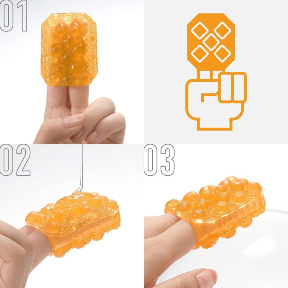 Оранжевый мастурбатор-стимулятор Tenga Uni Topaz Оранжевый мастурбатор-стимулятор Tenga Uni Topaz