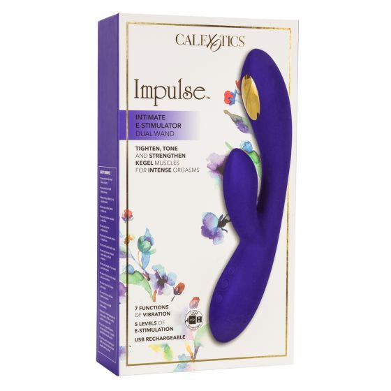 Фиолетовый вибратор с функцией электростимуляции Intimate E-Stimulator Dual Wand - 21,5 см. Фиолетовый вибратор с функцией электростимуляции Intimate E-Stimulator Dual Wand - 21,5 см.