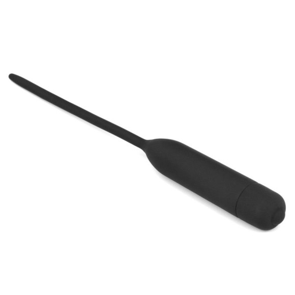 Черный уретральный виброплаг Silicone Vibrating Urethral Dilator - 21 см. Черный уретральный виброплаг Silicone Vibrating Urethral Dilator - 21 см.