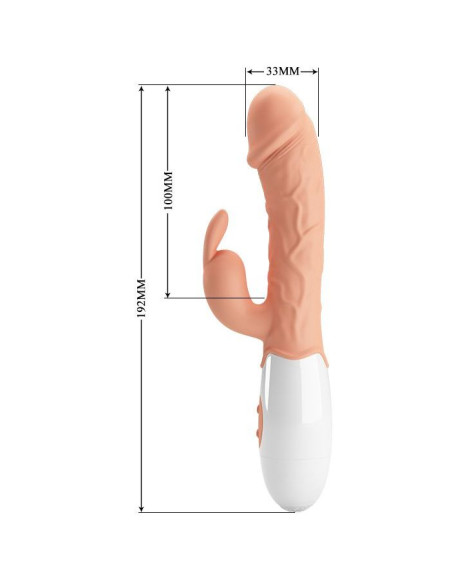 Телесный вибратор с клиторальным стимулятором Easter Bunny - 19,2 см. Телесный вибратор с клиторальным стимулятором Easter Bunny - 19,2 см.