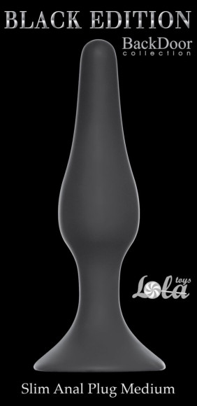 Чёрная анальная пробка Slim Anal Plug Medium - 11,5 см. Чёрная анальная пробка Slim Anal Plug Medium - 11,5 см.