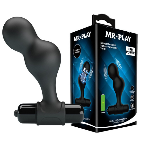 Черная анальная пробка с вибрацией Silicone Vibrating Anal Plug - 10 см. Черная анальная пробка с вибрацией Silicone Vibrating Anal Plug - 10 см.