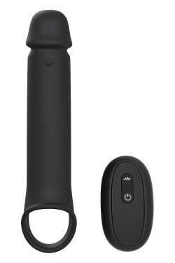 Черная насадка-удлинитель с вибрацией Vibrating Extender With Remote Черная насадка-удлинитель с вибрацией Vibrating Extender With Remote