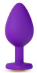 Фиолетовая анальная пробка Bling Plug Large с золотистым стразом - 9,5 см. Фиолетовая анальная пробка Bling Plug Large с золотистым стразом - 9,5 см.
