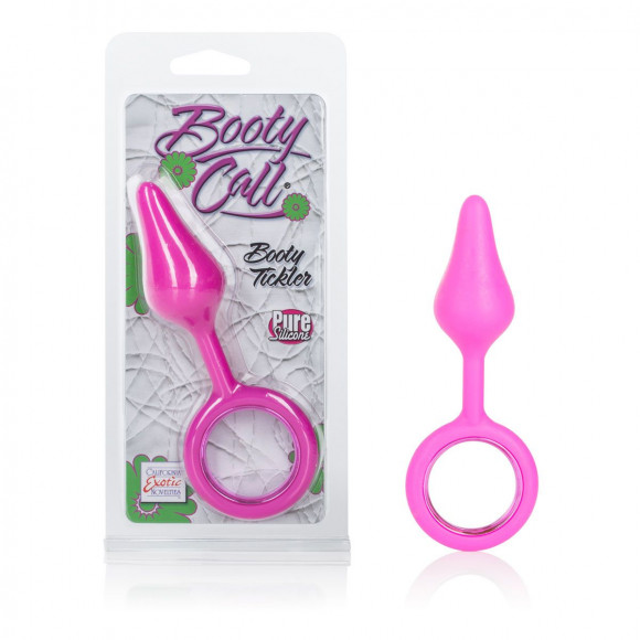Розовая анальная пробка Booty Call Booty Tickler - 9,5 см.