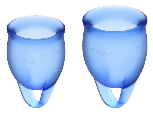 Набор синих менструальных чаш Feel confident Menstrual Cup Набор синих менструальных чаш Feel confident Menstrual Cup