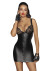 Мини-платье с кружевным лифом и двусторонней молнией Powerwetlook mini-dress with lace chest and 2-way zipper