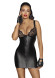 Мини-платье с кружевным лифом и двусторонней молнией Powerwetlook mini-dress with lace chest and 2-way zipper Мини-платье с кружевным лифом и двусторонней молнией Powerwetlook mini-dress with lace chest and 2-way zipper