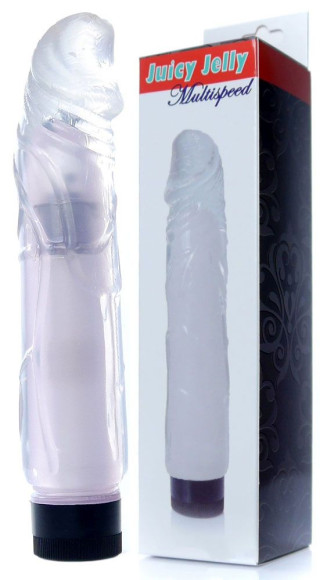 Прозрачный вибратор Juicy Jelly - 22 см. Прозрачный вибратор Juicy Jelly - 22 см.