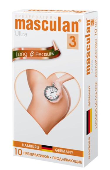 Презервативы Masculan Long Pleasure с продлевающим эффектом - 10 шт. Презервативы Masculan Long Pleasure с продлевающим эффектом - 10 шт.