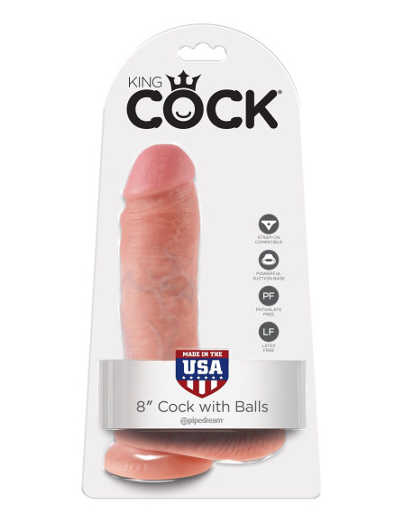 Телесный фаллоимитатор 8 Cock with Balls - 21,3 см. Телесный фаллоимитатор 8 Cock with Balls - 21,3 см.