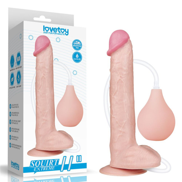 Телесный фаллоимитатор Squirt Extreme с имитацией эякуляции - 28 см. Телесный фаллоимитатор Squirt Extreme с имитацией эякуляции - 28 см.