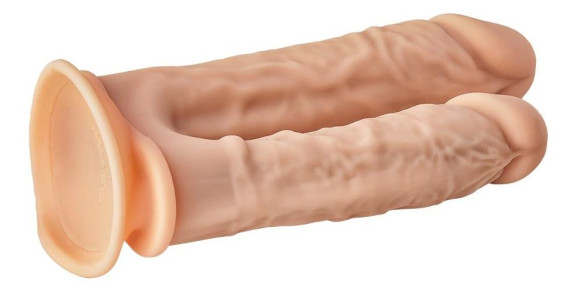 Телесный анально-вагинальный фаллоимитатор Double Penetrator - 19,5 см. Телесный анально-вагинальный фаллоимитатор Double Penetrator - 19,5 см.