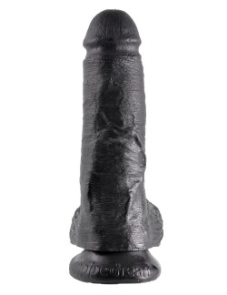 Чёрный фаллоимитатор 8 Cock with Balls - 21,3 см. Чёрный фаллоимитатор 8 Cock with Balls - 21,3 см.