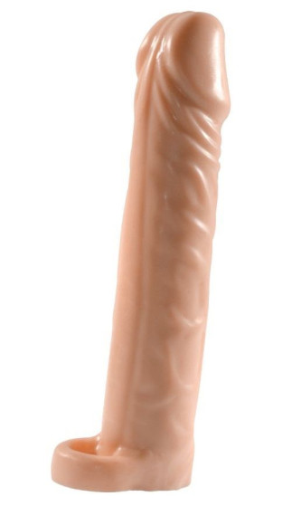 Телесная насадка-удлинитель Extension sleeve с подхватом - 17 см. Телесная насадка-удлинитель Extension sleeve с подхватом - 17 см.