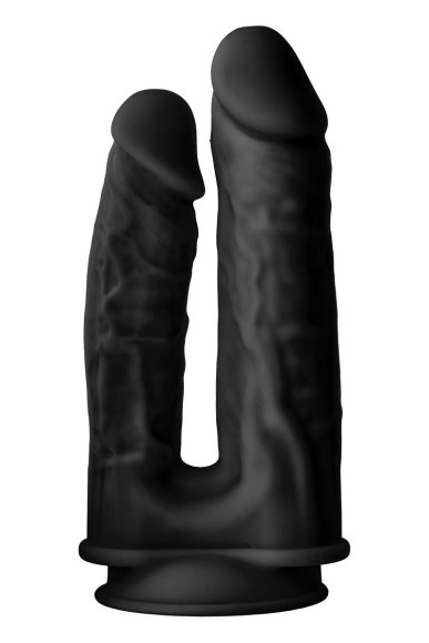 Черный анально-вагинальный фаллоимитатор Double Penetrator - 19,5 см. Черный анально-вагинальный фаллоимитатор Double Penetrator - 19,5 см.