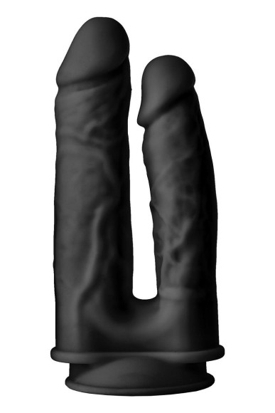 Черный анально-вагинальный фаллоимитатор Double Penetrator - 19,5 см. Черный анально-вагинальный фаллоимитатор Double Penetrator - 19,5 см.