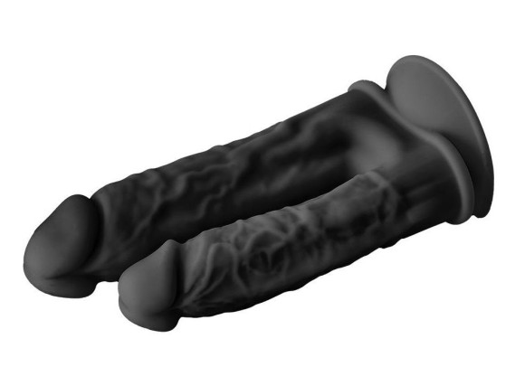 Черный анально-вагинальный фаллоимитатор Double Penetrator - 19,5 см. Черный анально-вагинальный фаллоимитатор Double Penetrator - 19,5 см.