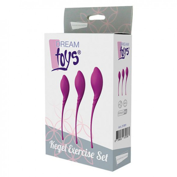 Набор из 3 фиолетовых вагинальных шариков PLEASURE BALLS & EGGS KEGEL EXERCISE SET Набор из 3 фиолетовых вагинальных шариков PLEASURE BALLS & EGGS KEGEL EXERCISE SET