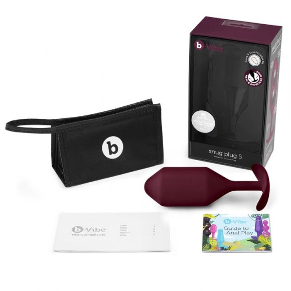 Бордовая пробка для ношения B-vibe Snug Plug 5 - 14 см. Бордовая пробка для ношения B-vibe Snug Plug 5 - 14 см.