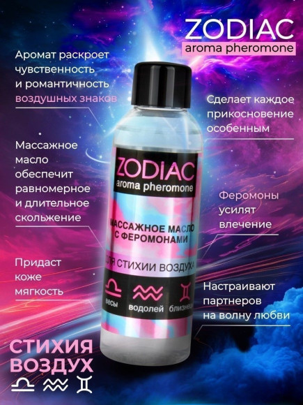 Массажное масло с феромонами ZODIAC Air - 75 мл. Массажное масло с феромонами ZODIAC Air - 75 мл.