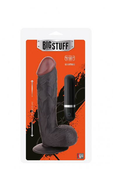 Чёрный вибратор-реалистик BIGSTUFF 8INCH BLACK - 20 см.