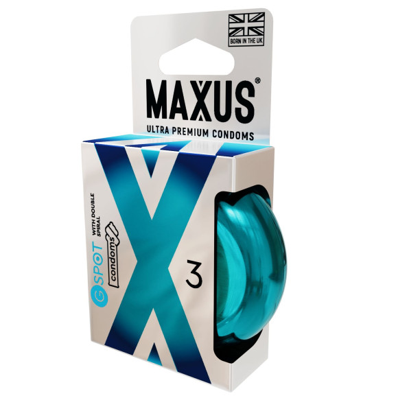 Презервативы Maxus G spot с двойной спиралью - 3 шт. Презервативы Maxus G spot с двойной спиралью - 3 шт.