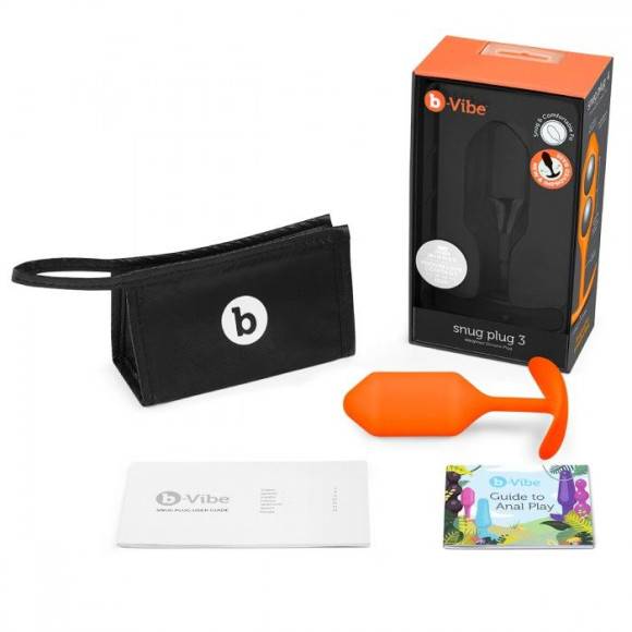 Оранжевая пробка для ношения B-vibe Snug Plug 3 - 12,7 см. Оранжевая пробка для ношения B-vibe Snug Plug 3 - 12,7 см.