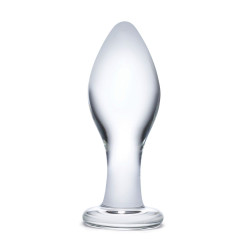 Прозрачная округлая анальная пробка Classic Glass Butt Plug - 10 см.