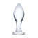Прозрачная округлая анальная пробка Classic Glass Butt Plug - 10 см.