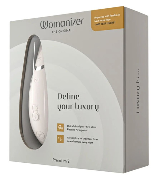 Светло-серый клиторальный стимулятор Womanizer Premium 2 Светло-серый клиторальный стимулятор Womanizer Premium 2