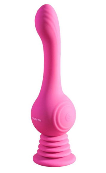 Розовый вибромассажер Gyro Vibe для зоны G - 24 см. Розовый вибромассажер Gyro Vibe для зоны G - 24 см.