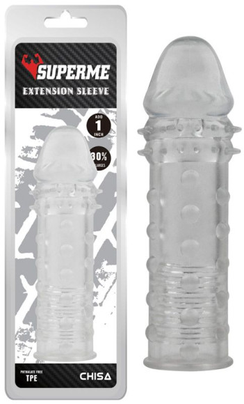 Прозрачная реалистичная насадка на пенис Extra Texture Sleeve - 16,2 см. Прозрачная реалистичная насадка на пенис Extra Texture Sleeve - 16,2 см.