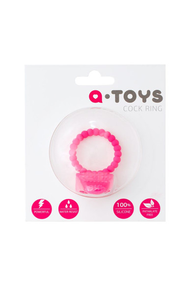 Розовое силиконовое виброкольцо A-toys Розовое силиконовое виброкольцо A-toys