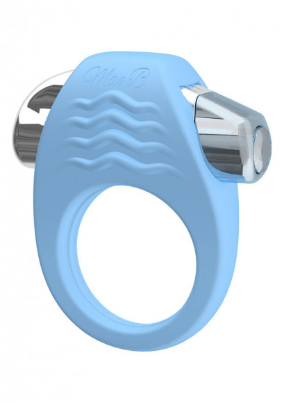 Голубое эрекционное кольцо с вибрацией Stylish Soft Touch C-ring 