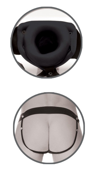 Черный полый страпон унисекс Hollow Strap-On - 14,5 см. Черный полый страпон унисекс Hollow Strap-On - 14,5 см.