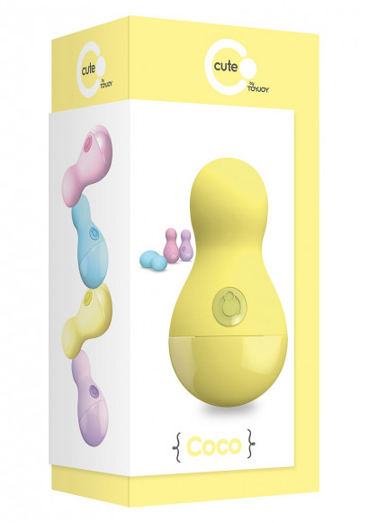 Жёлтый вибростимулятор COCO BODY - 9 см. Жёлтый вибростимулятор COCO BODY - 9 см.