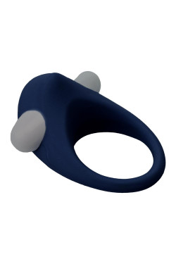 Гладкое синее эрекционное виброкольцо STIMU RING