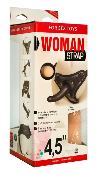 Женский страпон с вагинальной пробкой Woman Strap - 12 см. Женский страпон с вагинальной пробкой Woman Strap - 12 см.