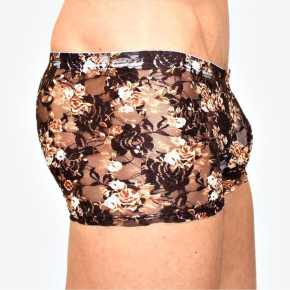 Мужские сетчатые боксеры с бежевыми розами Rose Boxer Мужские сетчатые боксеры с бежевыми розами Rose Boxer