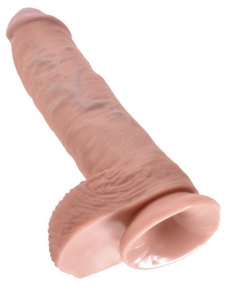 Большой фаллоимитатор с мошонкой 10 Cock with Balls на присоске - 25,4 см. Большой фаллоимитатор с мошонкой 10 Cock with Balls на присоске - 25,4 см.