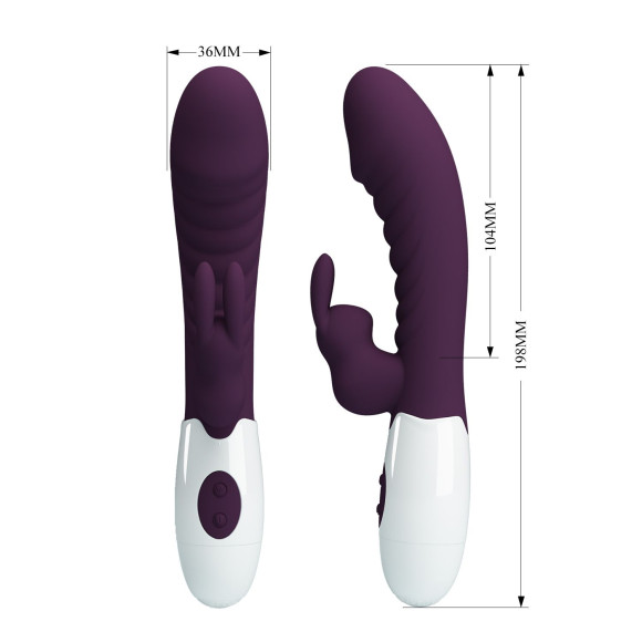 Фиолетовый вибратор-кролик Naughty Bunny - 19,8 см. Фиолетовый вибратор-кролик Naughty Bunny - 19,8 см.
