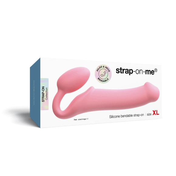 Розовый безремневой страпон Strap-on-me Semi-Realistic Bendable Strap-On size XL Розовый безремневой страпон Strap-on-me Semi-Realistic Bendable Strap-On size XL